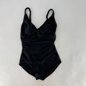 Maxine‎ of Hollywood Black Ruched One Piece Swimsuit Size 8